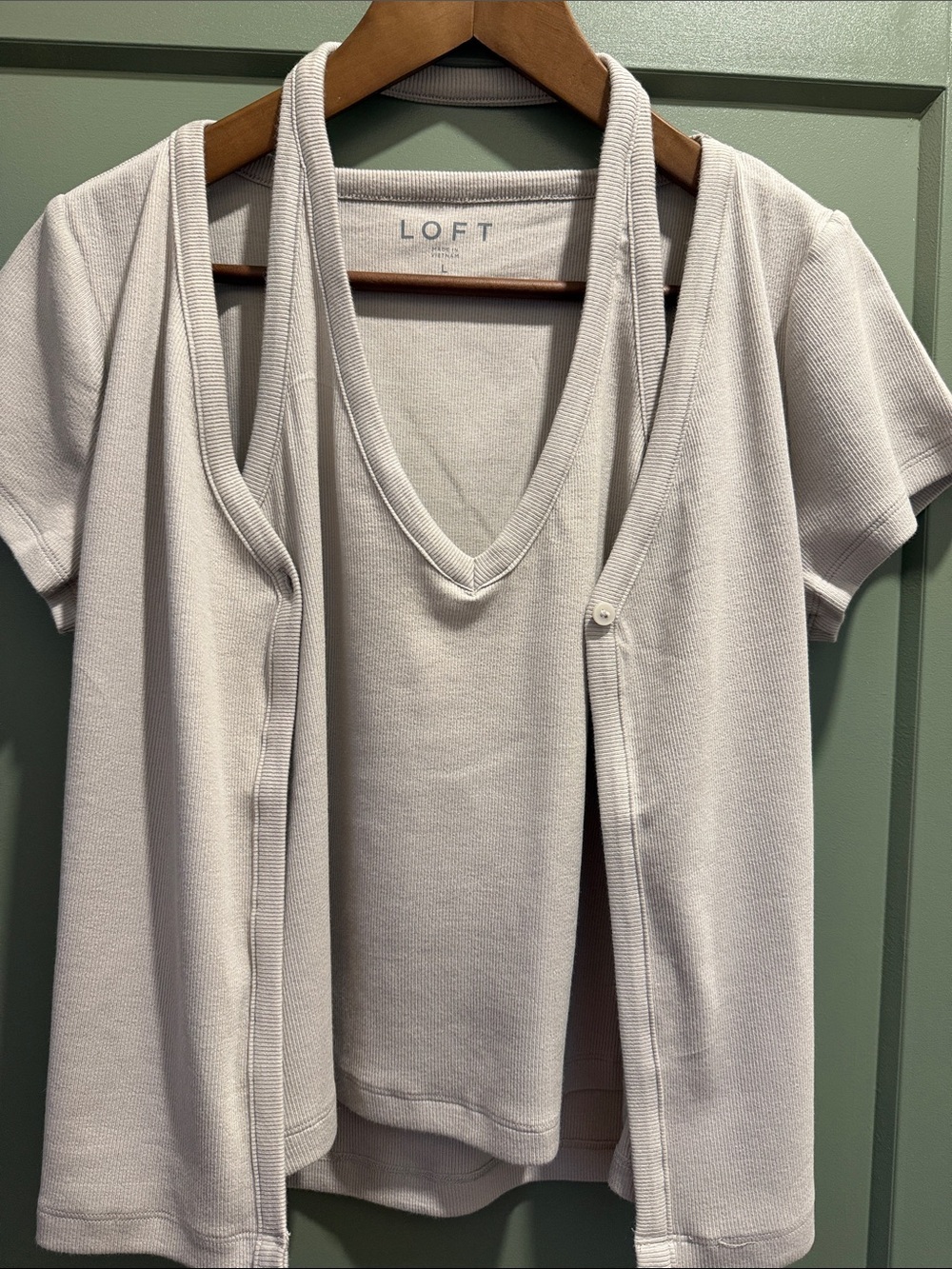 LOFT Perfect Ribbed Halter Layered Top - NWT - Picture 6 of 9
